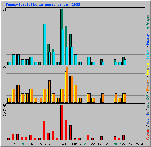 Tages-Statistik im Monat Januar 2025