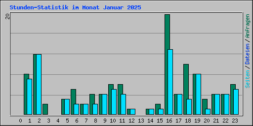 Stunden-Statistik im Monat Januar 2025