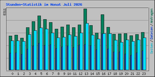 Stunden-Statistik im Monat Juli 2026