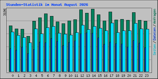 Stunden-Statistik im Monat August 2026