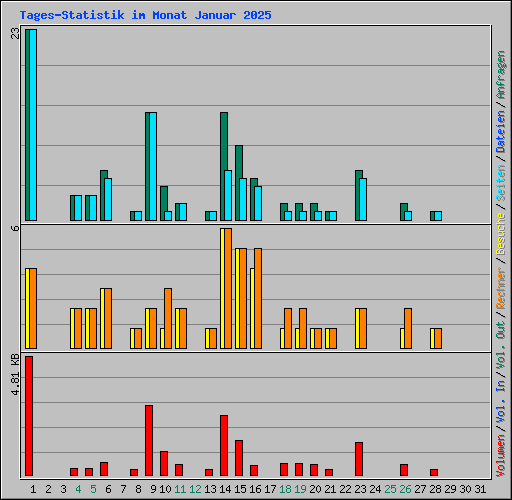 Tages-Statistik im Monat Januar 2025
