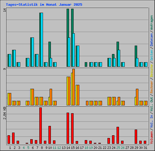 Tages-Statistik im Monat Januar 2025
