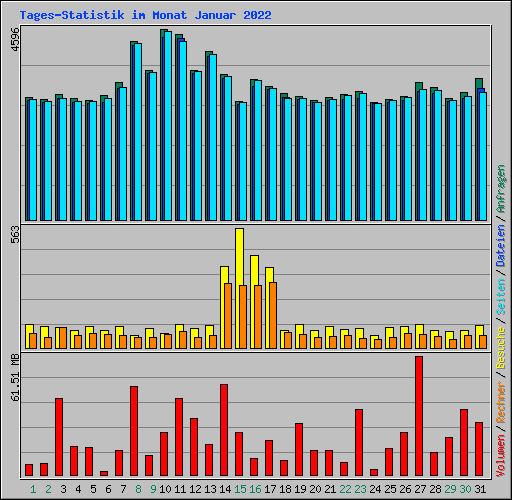 Tages-Statistik im Monat Januar 2022