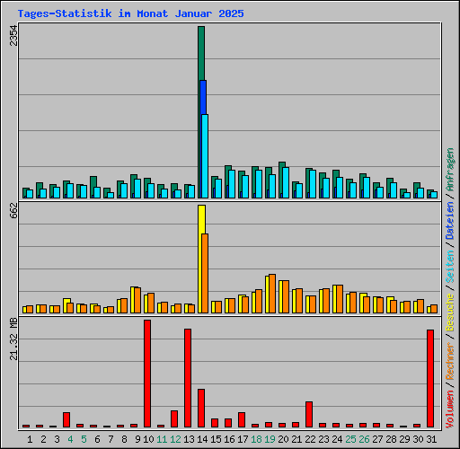 Tages-Statistik im Monat Januar 2025